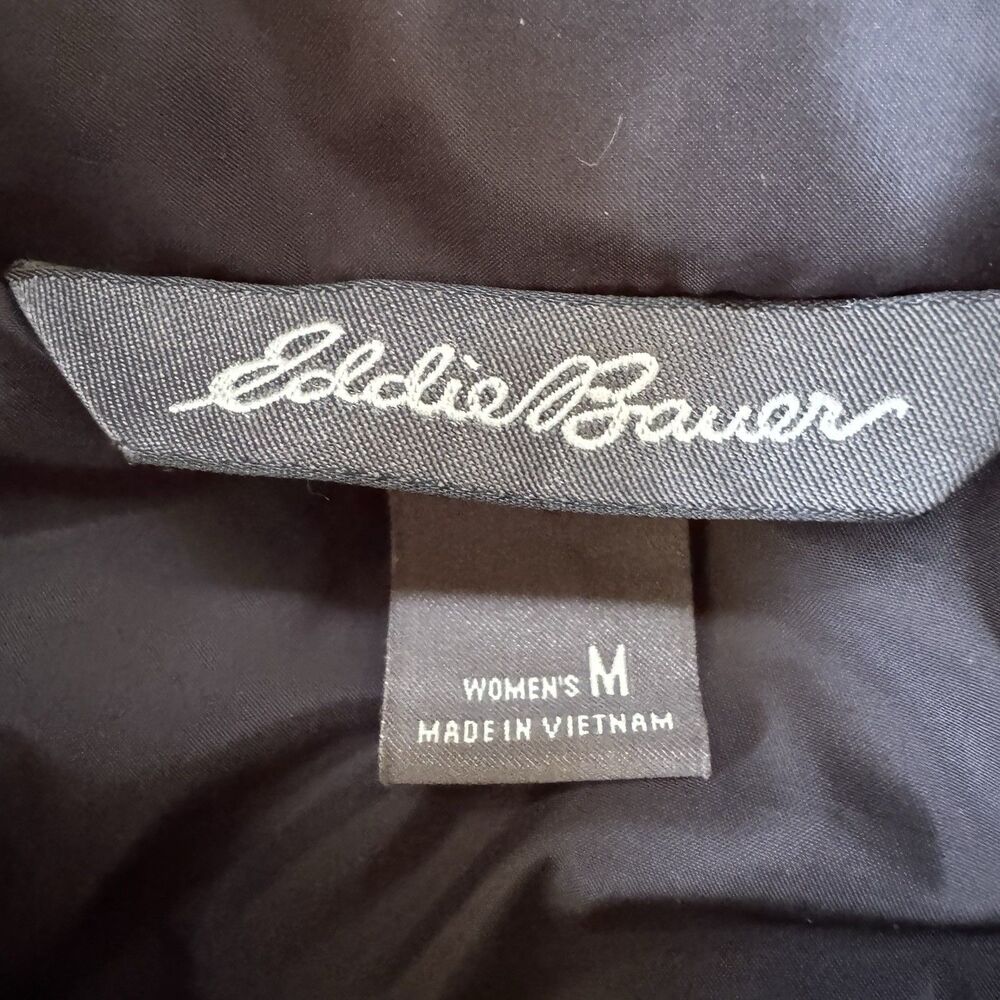 Eddie Bauer Vest Womens M Black EB650 Down Puffer Quilted Full Zip Lightweight - Picture 3 of 7